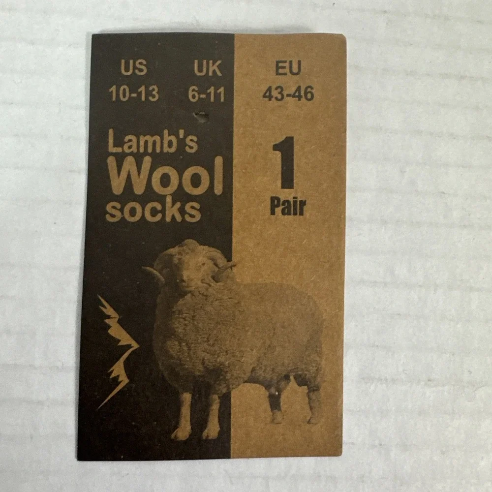 Lamb's Wool Blend Socks NEW Men's US 10-13 Lot of 2 Gray Orange Calf Length 1395